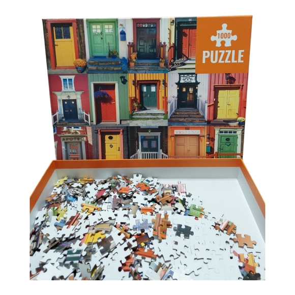 Colorful Doors Jigsaw Puzzle 29.5” By 19.5” Inches By Talking Tables 1000 Pieces - Picture 5 of 8